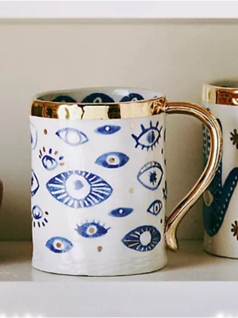Anthropologie Insight Mug - Evil Eye 12.25 oz